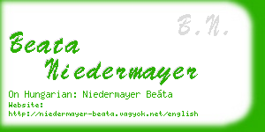 beata niedermayer business card